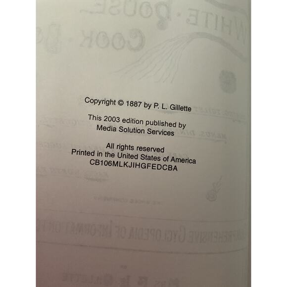 2003 The Original White House Cook Book, 1887 Edition - Picture 5 of 7